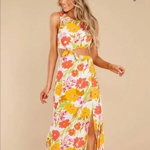 Sky to Moon Sz M Floral Cutout Maxi Dress